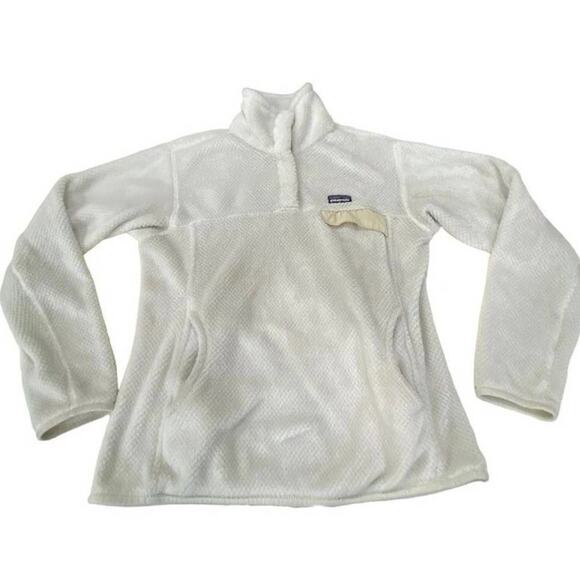 PATAGONIA pullover fleece size medium IVORY SNAP T Synchilla - Picture 1 of 6